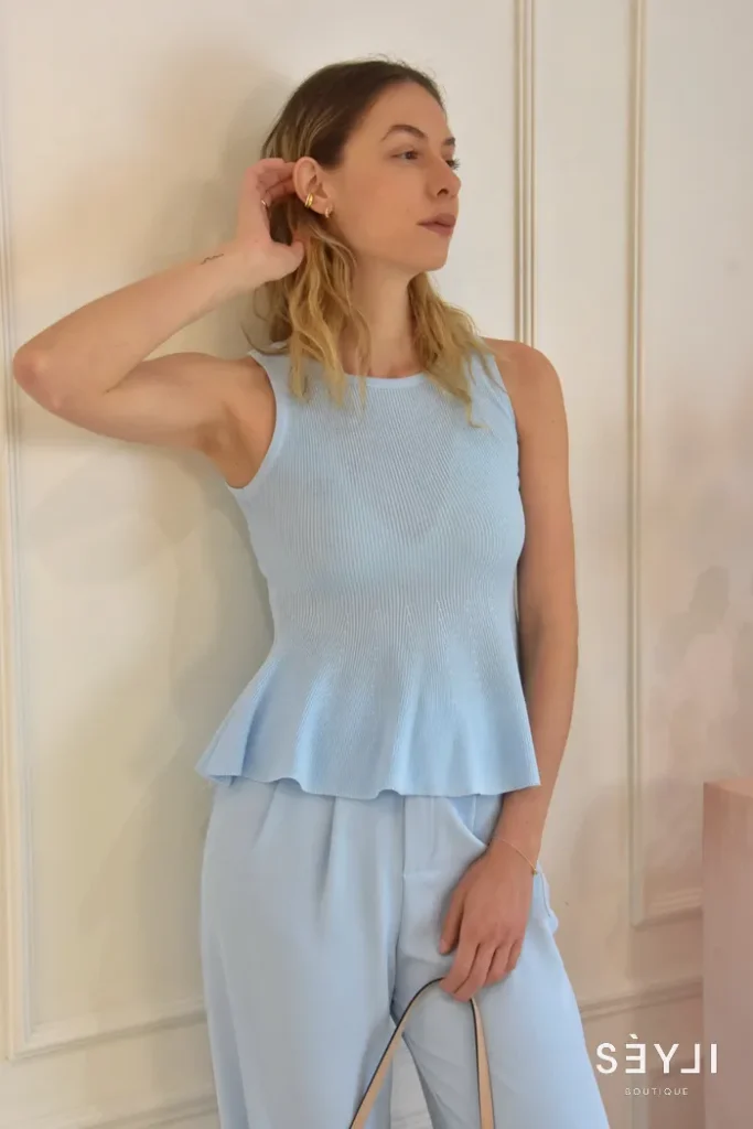 Kék peplum top