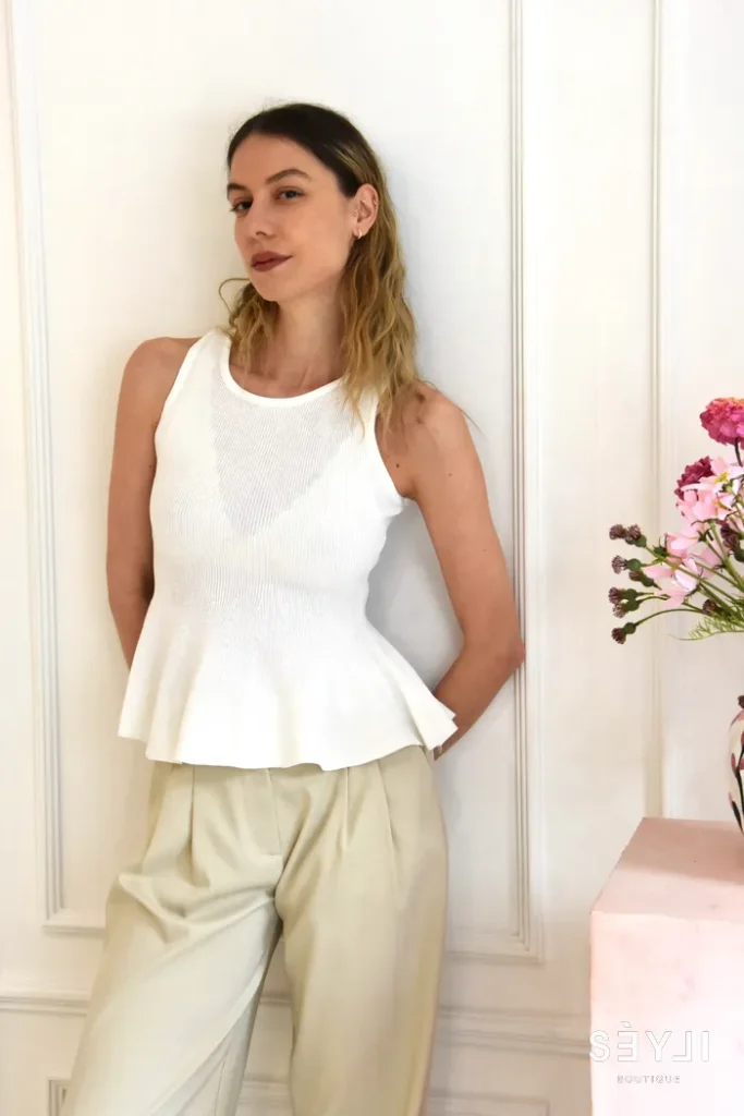 Fehér peplum top